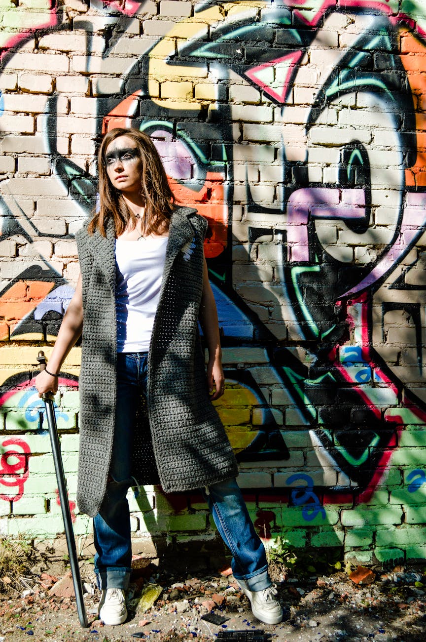 young woman with unusual makeup